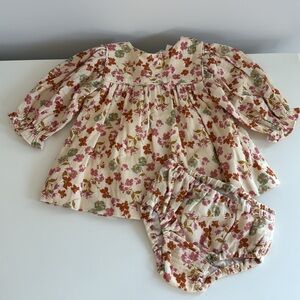 Zara beige floral dress with bloomers